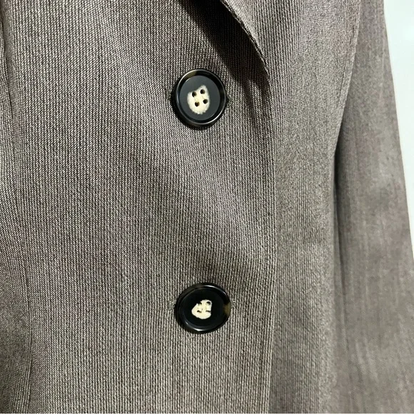 100% Wool Talbots Women's Taupe Tailored Blazer Jacket Double Button Size 14 P - Picture 3 of 8